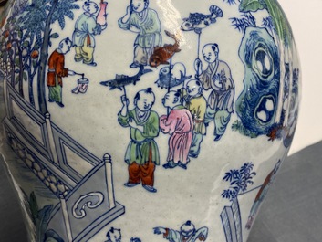A Chinese doucai '100 boys' vase, Yongzheng/Qianlong